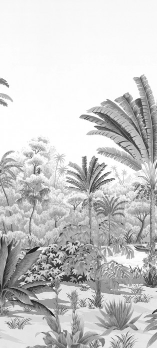 Isidore Leroy Papier peint panoramique Riviere des Parfums Gris gravure - D 10/11/12