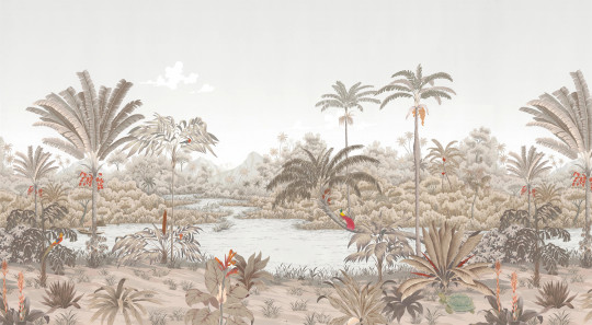 Isidore Leroy Papier peint panoramique Riviere des Parfums Sepia - A 1/2/3