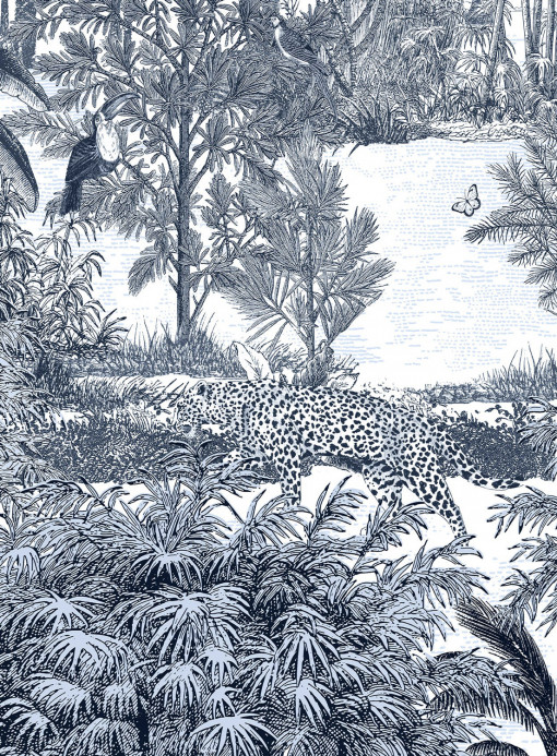 Isidore Leroy Papier peint panoramique Amazon Panthere Bleu