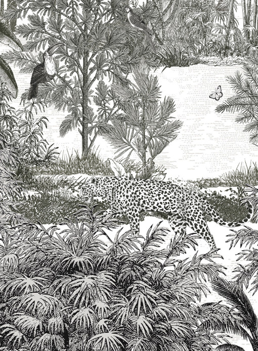 Isidore Leroy Papier peint panoramique Amazon Panthere Gris