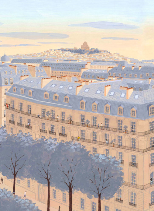 Isidore Leroy Carta da parati panoramica Toits de Paris Jour