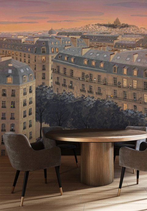 Isidore Leroy Wandbild Toits De Paris Coucher Le Soleil