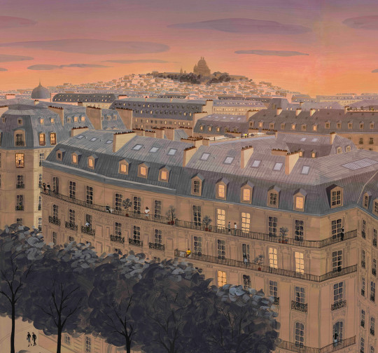 Isidore Leroy Papier peint panoramique Toits De Paris Coucher Le Soleil