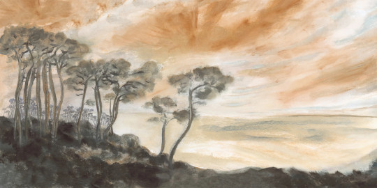 Isidore Leroy Wandbild Les Landes - Coucher De Soleil
