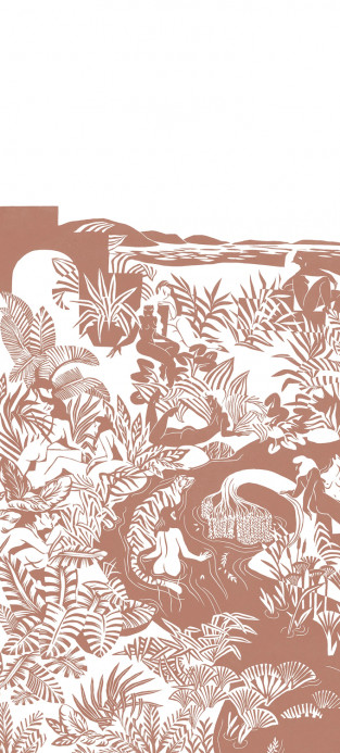 Isidore Leroy Papier peint panoramique Eternelles Terracotta