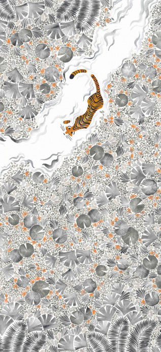 Isidore Leroy Papier peint panoramique Tigres Gris - D 10/11/12