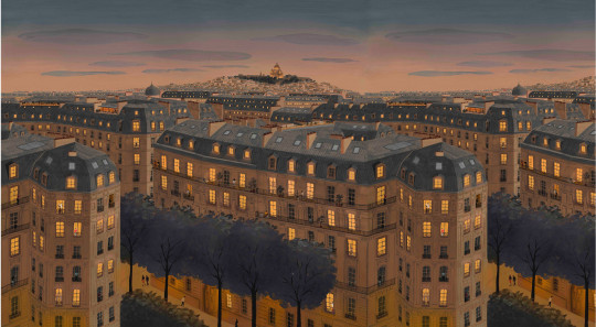 Isidore Leroy Carta da parati panoramica Toits de Paris Nuit
