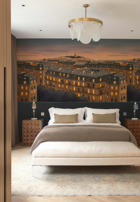 Isidore Leroy Carta da parati panoramica Toits de Paris Nuit