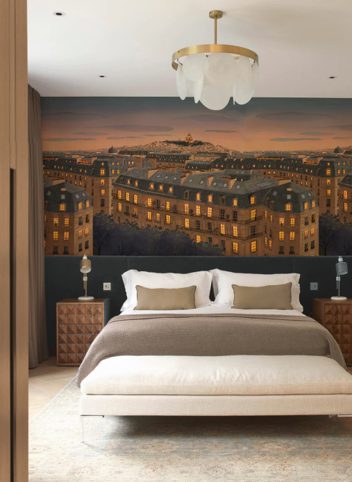 Isidore Leroy Papier peint panoramique Toits de Paris Nuit