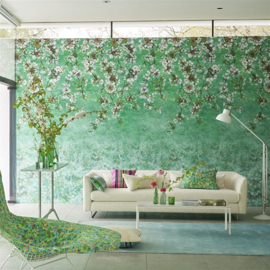 Designers Guild Papier peint panoramique Assam Blossom - Emerald