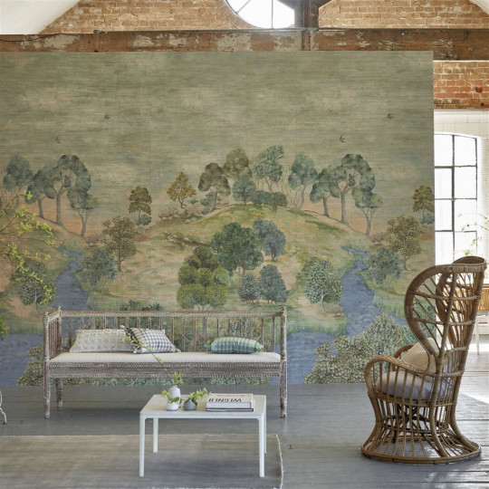 Designers Guild Mural Bandipur Grasscloth - Sky