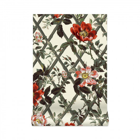 House of Hackney Wallpaper Bryher Rose - Cinnabar