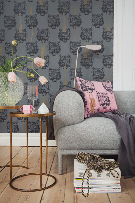 Studio Lisa Bengtsson Wallpaper Coco Tiger - Grey