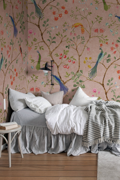 Rebel Walls Mural Songbirds - Pink