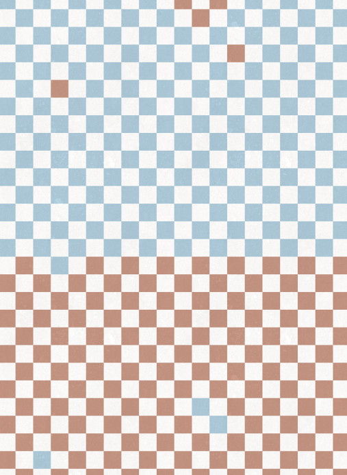 Rebel Walls Papier peint panoramique Pixels - Orange & Blue