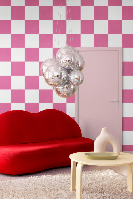 Rebel Walls Papier peint panoramique Chess - Pink