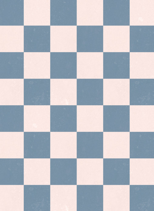 Rebel Walls Carta da parati panoramica Chess - Blue/ Pink