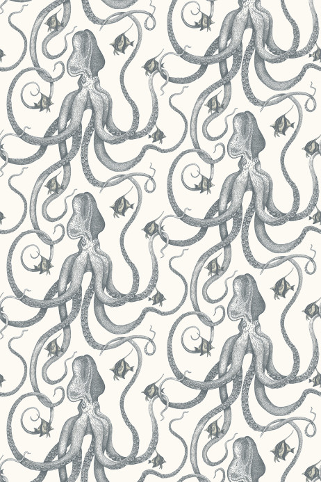 Josephine Munsey Wallpaper Octopoda Grand - Hilles White