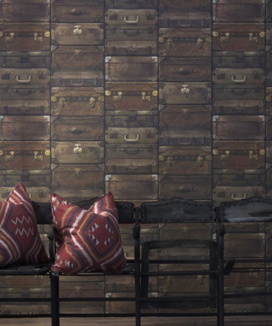 Andrew Martin Wallpaper Luggage - Vellum