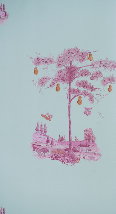 Andrew Martin Papier peint Pear Tree - Sunset Pink