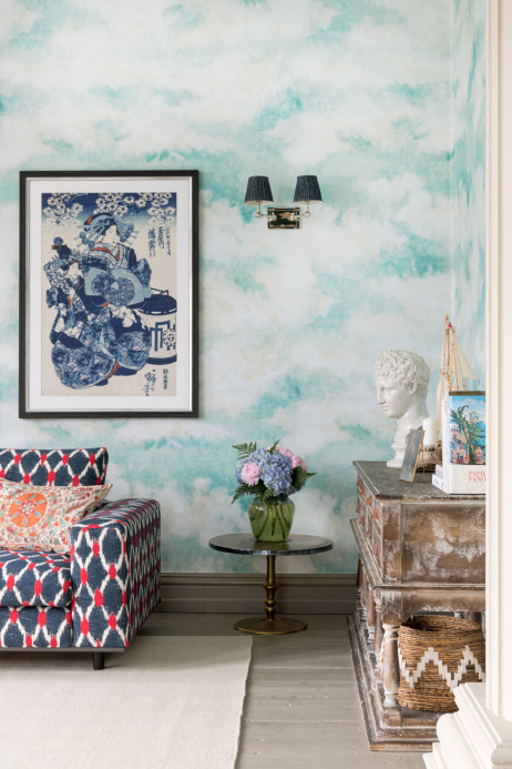 Mindthegap Wallpaper Nouage - Turquoise/ Taupe