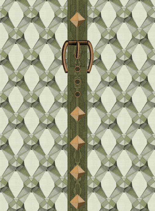 Mindthegap Wallpaper Luxury Detail - Light Green/ Taupe