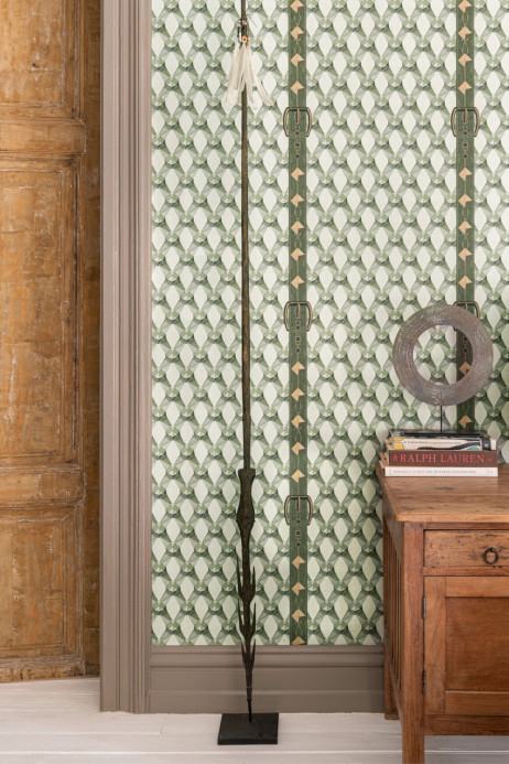 Mindthegap Wallpaper Luxury Detail - Light Green/ Taupe