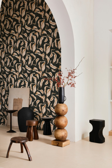 Coordonne Tapete Moroccan Branches - Black