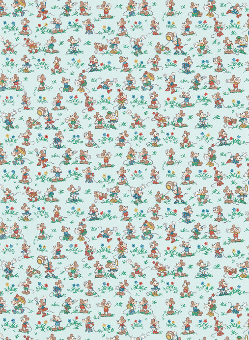 Sanderson Wallpaper Mickey & Minnie - Bonbon Blue