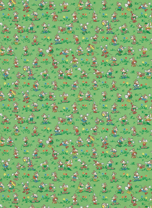 Sanderson Wallpaper Mickey & Minnie - Gumball Green
