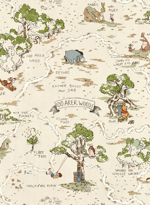 Sanderson Papier peint Hundred Acre Wood - Cashew