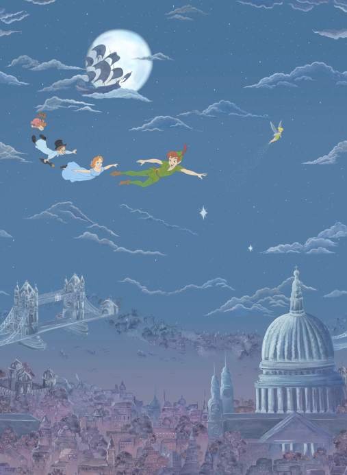 Sanderson Mural Peter Pan - Evening Blue