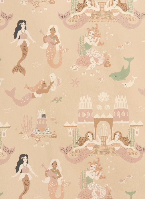 Majvillan Papier peint Mermaid Reef - Sandy Beige