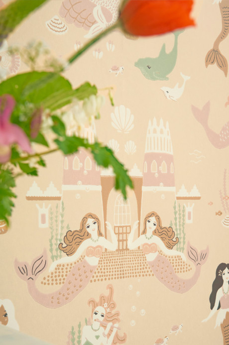 Majvillan Wallpaper Mermaid Reef - Sandy Beige