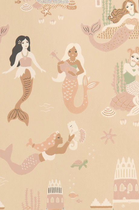 Majvillan Papier peint Mermaid Reef - Sandy Beige