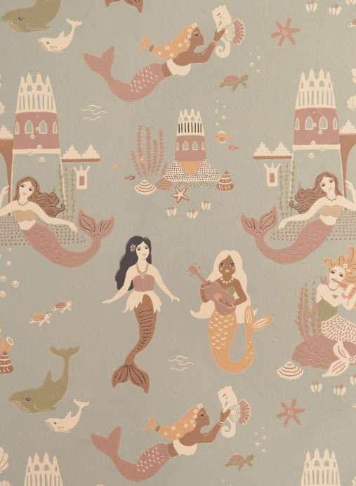 Majvillan Wallpaper Mermaid Reef - Ocean Blue