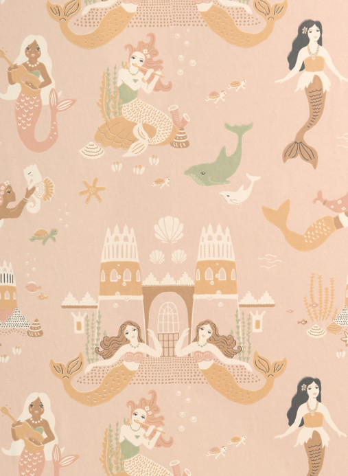 Majvillan Wallpaper Mermaid Reef - Sweet Pink