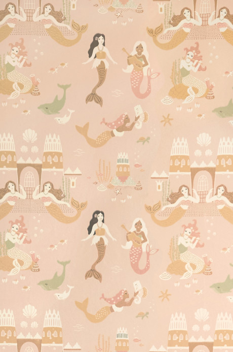 Majvillan Papier peint Mermaid Reef - Sweet Pink