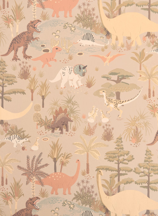 Majvillan Papier peint Dinosaur Vibes - Sandy Beige