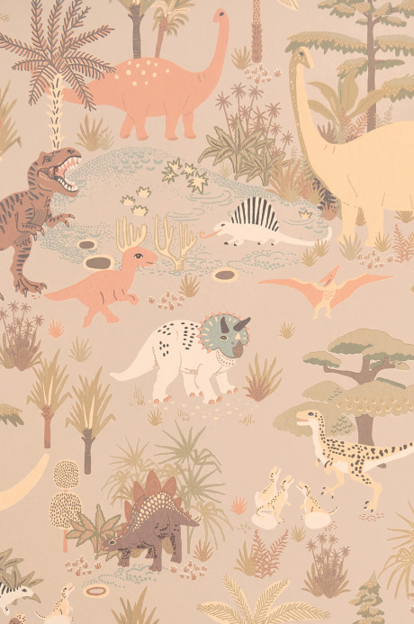 Majvillan Wallpaper Dinosaur Vibes - Sandy Beige