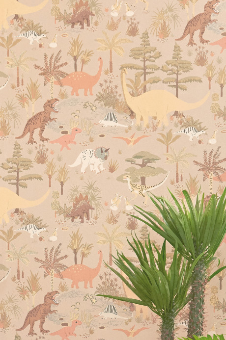 Majvillan Wallpaper Dinosaur Vibes - Sandy Beige