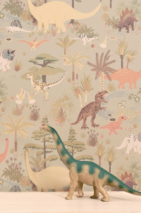 Majvillan Wallpaper Dinosaur Vibes - Soft Green