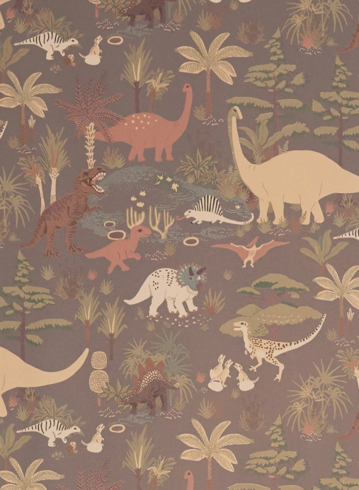 Majvillan Wallpaper Dinosaur Vibes - Evening Grey