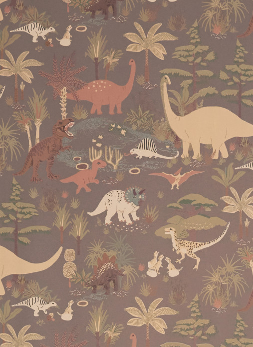 Majvillan Papier peint Dinosaur Vibes - Evening Grey