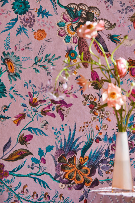 Harlequin Wallpaper Wonderland Floral - Amethyst/ Lapis/ Ruby