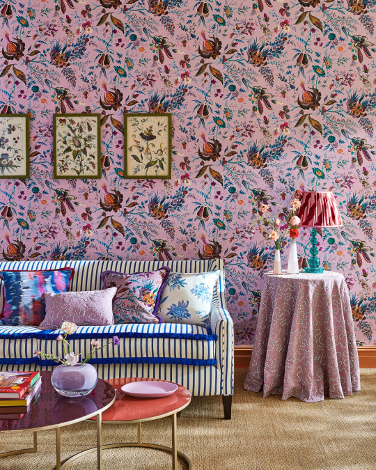 Harlequin Wallpaper Wonderland Floral - Amethyst/ Lapis/ Ruby