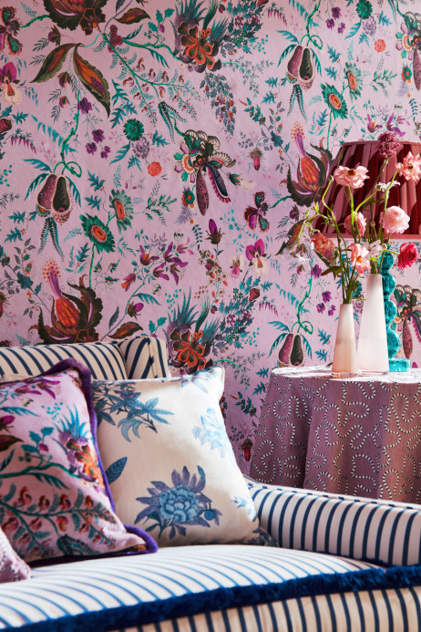 Harlequin Wallpaper Wonderland Floral - Amethyst/ Lapis/ Ruby