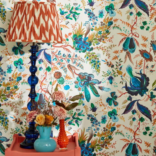 Harlequin Wallpaper Wonderland Floral - Lapis/ Emerald/ Carnelian