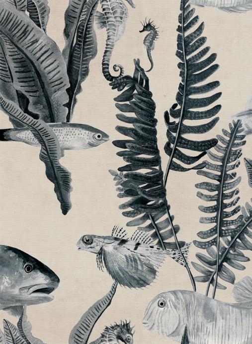 Coordonne Tapete Bank of Fish - Grey
