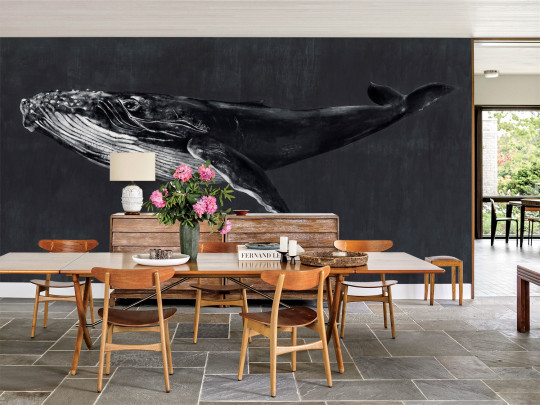 Coordonne Papier peint panoramique Humpback Whale - Night